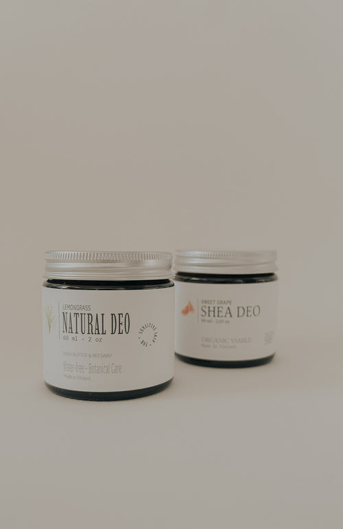 I'M Nordic Eco Shea Deo Lemongrass PURELA deodorantipakkaus 60ml, luonnollinen shea-vahalla ja sitruunaruoholla.
