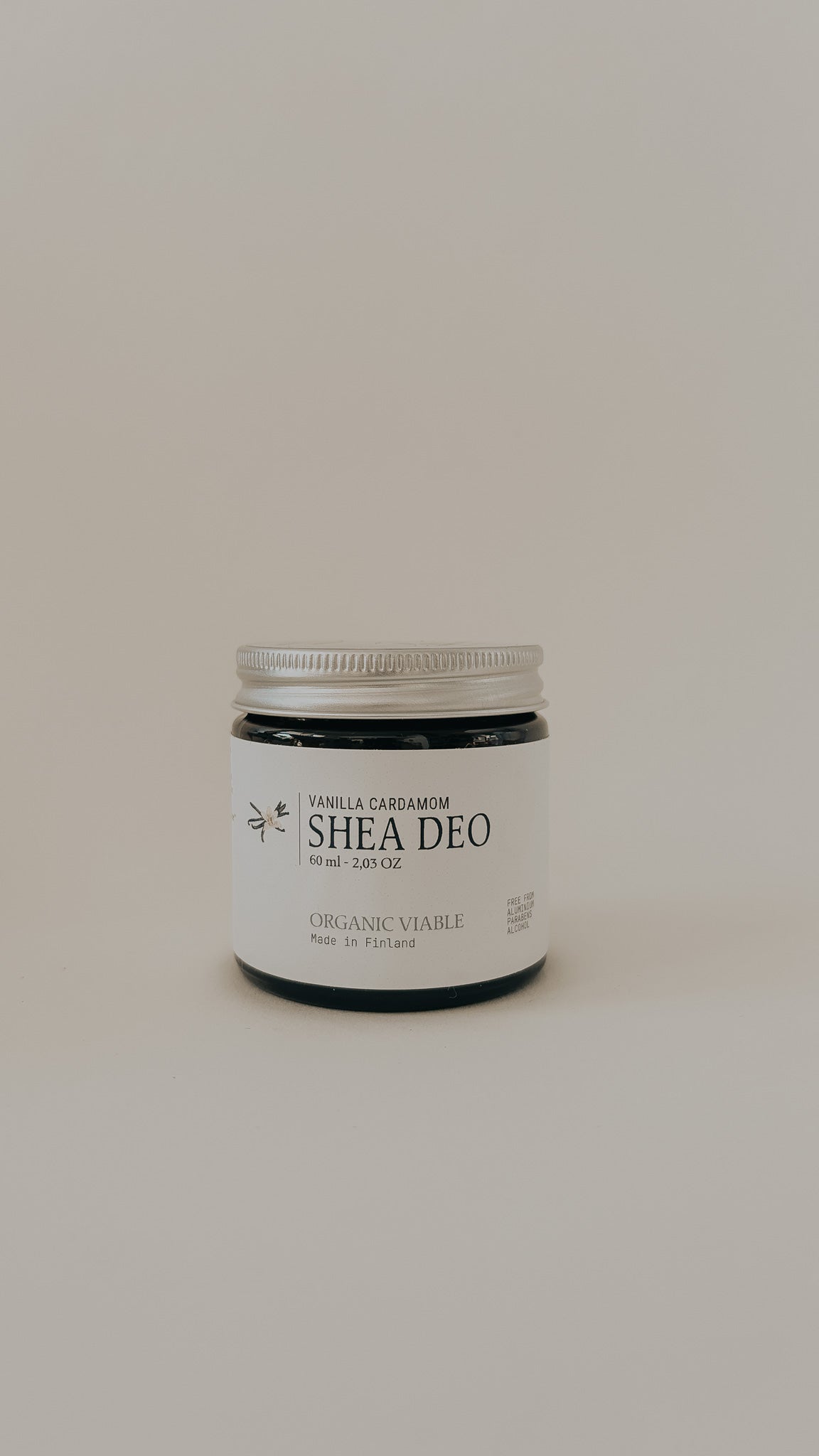 I'M Nordic Eco Shea Deo Vanilla Cardamom deodorantipakkaus 60ml, PURELA, luonnollinen deodorantti shea-voilla ja vaniljalla.