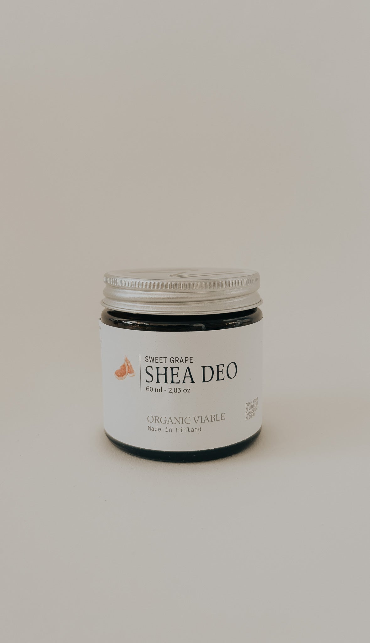 PURELA I'M Nordic Eco Shea Deo Sweet Grape 60ml deodorantipakkaus, luonnollinen shea-vahapohjainen deodorantipullo.