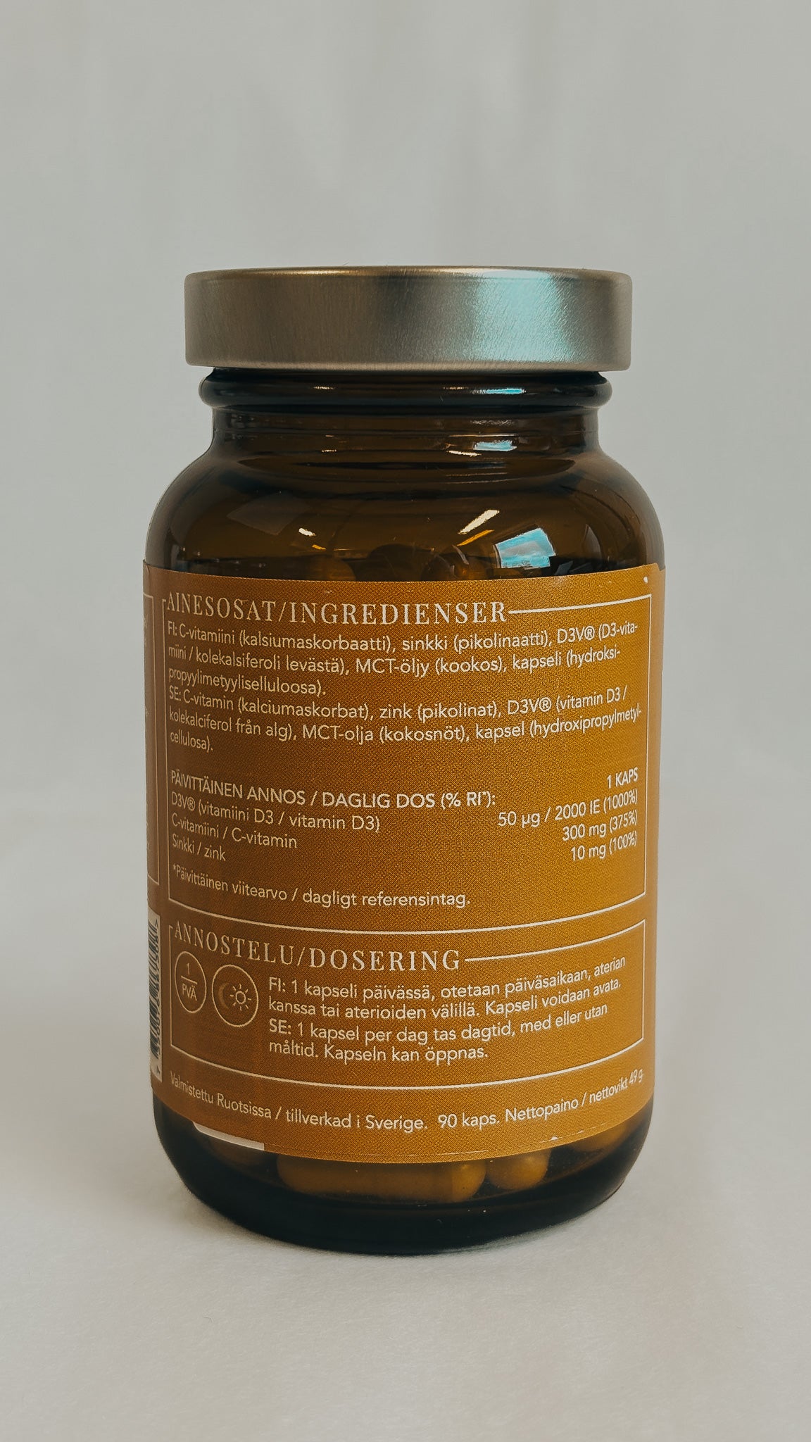 NORDBO D3, C-vitamin & Zinc, 90kaps, takaosa 